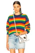 Acne Studios Samara Rainbow Sweater In Blue,red,stripes,yellow