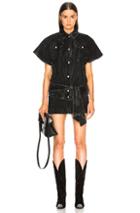 Givenchy Marble Wash Short Sleeve Denim Jacket In Black