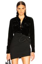 Saint Laurent Velvet Western Shirt In Black