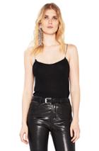 Saint Laurent Crystal Trim Cami In Black