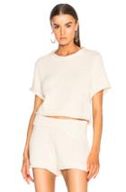 Alexander Wang Cropped Short Sleeve Sweater In Neutral