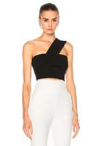 David Koma Over Shoulder Strap Cropped Top In Black