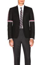 Thom Browne High Armhole Wool Jacket In Black