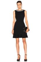 Oscar De La Renta Embellished Collar Cocktail Dress In Black