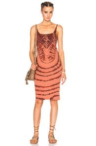 Raquel Allegra Layering Tank Dress In Orange,ombre & Tie Dye