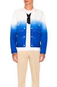 Ganryu Cotton Selvedge Denim Jacket In Blue,ombre & Tie Dye