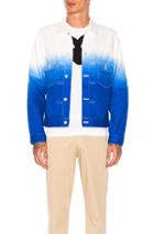Ganryu Cotton Selvedge Denim Jacket In Blue,ombre & Tie Dye