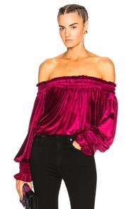 Norma Kamali Peasant Top In Pink