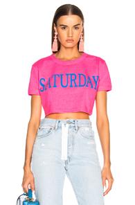 Alberta Ferretti Saturday Cropped Tee In Pink