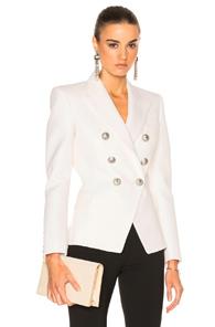 Balmain Double Breasted Blazer In White