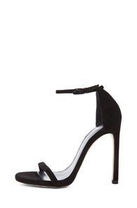 Stuart Weitzman Suede Nudist Heels In Black