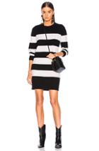 Enza Costa Cashmere Stripe Mini Dress In Black,stripes,white