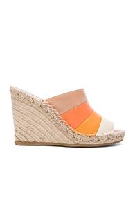 Valentino 1975 Stripes Wedges In Orange,neutrals,stripes