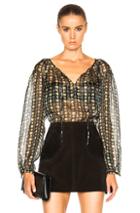 Saint Laurent Blouson Blouse In Black,floral