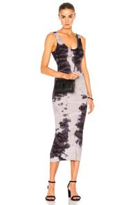 Enza Costa Rib Tank Midi Dress In Ombre & Tie Dye,purple