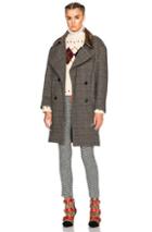 Isabel Marant Friso Show Pardessus Jacket In Gray,checkered & Plaid
