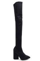 Yeezy Season 4 Stretch Canvas Thigh High Boots In Black