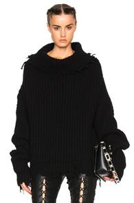 Unravel High Neck Oversized Rib Knit In Black