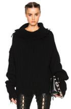 Unravel High Neck Oversized Rib Knit In Black