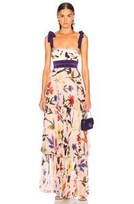 Silvia Tcherassi No Me Olvides Dress In Floral,neutral,purple
