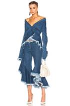 Marques ' Almeida Drape Fitted Jacket In Blue