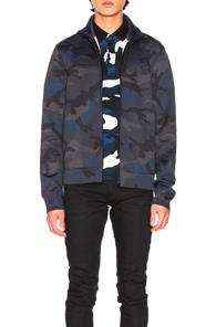 Valentino Track Jacket In Blue,camo