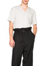 Lanvin Fluid Viscose V Neck Tee In Gray