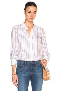 Frame Denim Classic Top In Stripes,white
