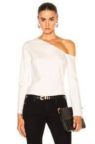 L'agence Jenny Cold Shoulder Top In White