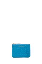 Comme Des Garcons Clover Embossed Small Pouch In Blue
