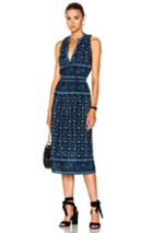 Sea Sleeveless Pintucked Dress In Blue,floral