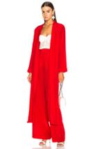 Michelle Mason Side Slit Robe In Red
