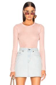 T By Alexander Wang Wash & Go Long Sleeve Top In Pink