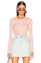 T By Alexander Wang Wash & Go Long Sleeve Top In Pink