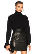 Alexandre Vauthier Rib Knit Cropped Sweater In Black