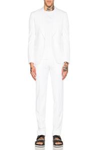 Givenchy Full Canvas Shawl Collar Suit In White,checkered & Plaid