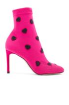 Valentino Heart Print Rockstud Bodytech Booties In Pink,polka Dots