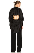 Givenchy Silk Twill Open Back Blouse In Black