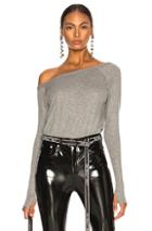 Enza Costa Cashmere Off Shoulder Long Sleeve In Gray