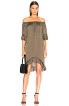 History Repeats Ruffle Dress In Green