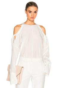Tibi Cut Out Top In White