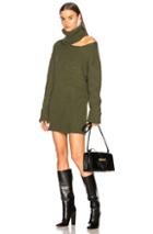 Monse Cutout Turtleneck Knit Dress In Green