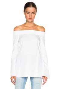Nicholas Off Shoulder Bell Sleeve Top In White