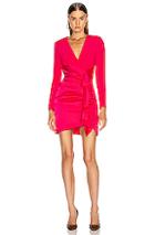Haney Lilly Draped Ruffle Dress In Pink