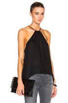 Nili Lotan Flared Silk Cami Top In Black