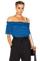 Ulla Johnson Yuri Top In Blue,checkered & Plaid