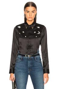 Mother Going To California Top In Black,geometric Print