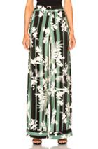 Johanna Ortiz Zimbawe Silk Crepe Trousers In Black,green,stripes,floral