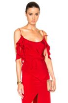 Juan Carlos Obando String Ruffle Top In Red