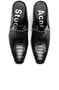 Acne Studios Karmir Mule In Black,animal Print